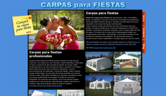Nuevo sitio web Carpas para Fiestas