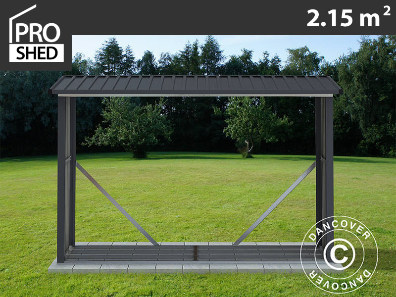 Caseta de jardin 3,4x3,82x2,05m ProShed®, Aluminio Gris - Dancovershop ES